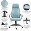 Chaise de Bureau Ergonomique Inclinable Réglable Erlena Bleu