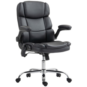 Erlora fauteuil de bureau massant chauffant avec accoudoirs rabattables noir