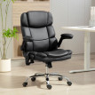 Erlora fauteuil de bureau massant chauffant avec accoudoirs rabattables noir