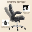 Erlora fauteuil de bureau massant chauffant avec accoudoirs rabattables noir