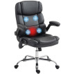 Erlora fauteuil de bureau massant chauffant avec accoudoirs rabattables noir