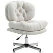 Chaise de bureau Solvael chaise pivotante rembourrée réglable blanc crème