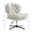 Chaise de bureau Solvael chaise pivotante rembourrée réglable blanc crème