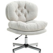 Chaise de bureau Solvael chaise pivotante rembourrée réglable blanc crème