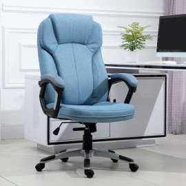 Chaise de bureau Berolis ergonomique pivotante réglable bleu clair