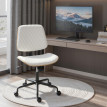 Chaise de bureau Nalrio pivotante réglable dossier courbé blanc