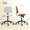 Chaise de bureau Nalrio pivotante réglable dossier courbé blanc