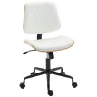 Chaise de bureau Nalrio pivotante réglable dossier courbé blanc