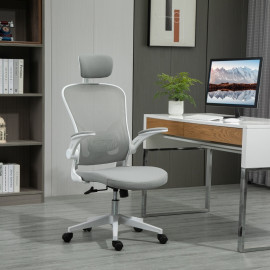 Chaise de bureau Ralo ergonomique basculante support lombaire gris