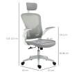Chaise de bureau Ralo ergonomique basculante support lombaire gris