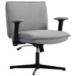 Chaise de bureau Ilroac en lin réglable avec accoudoirs relevables gris