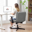 Chaise de bureau Ilroac en lin réglable avec accoudoirs relevables gris