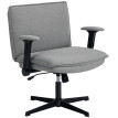 Chaise de bureau Ilroac en lin réglable avec accoudoirs relevables gris