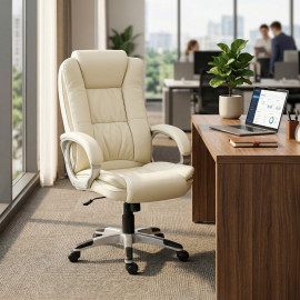 Fauteuil de bureau Isos pivotant ergonomique cuir PU noir