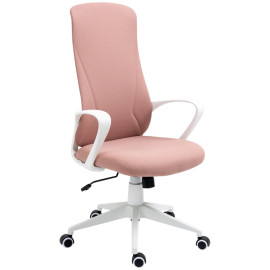 Chaise de bureau Helrio ergonomique pivotante inclinable rose