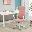 Chaise de bureau Helrio ergonomique pivotante inclinable rose