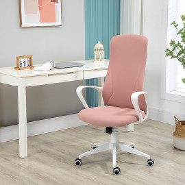 Chaise de bureau Helrio ergonomique pivotante inclinable rose