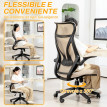 Dorenis Chaise de bureau ergonomique accoudoirs rabattables beige