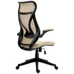 Dorenis Chaise de bureau ergonomique accoudoirs rabattables beige