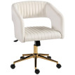 Chaise de Bureau Emilel Pivotante Velours Réglable Crème