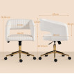 Chaise de Bureau Emilel Pivotante Velours Réglable Crème