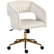 Chaise de Bureau Emilel Pivotante Velours Réglable Crème