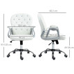 Chaise de Bureau Rivvay Ergonomique avec Accoudoirs Dossier Rembourré Blanc