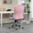 Chaise de bureau Salrio ergonomique inclinable hauteur réglable velours rose