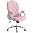 Chaise de bureau Salrio ergonomique inclinable hauteur réglable velours rose
