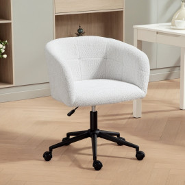 Chaise de bureau Alren fauteuil pivotant rembourré crème noir