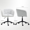 Chaise de bureau Alren fauteuil pivotant rembourré crème noir