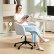 Chaise de bureau Alren fauteuil pivotant rembourré crème noir