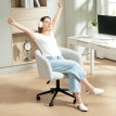 Chaise de bureau Alren fauteuil pivotant rembourré crème noir
