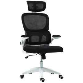 Jarorine Chaise de bureau ergonomique pivotante réglable noir