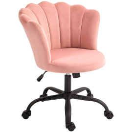 Ralones Chaise de bureau velours pétales réglable rose