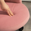Ralones Chaise de bureau velours pétales réglable rose