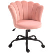 Ralones Chaise de bureau velours pétales réglable rose