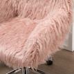 Chaise de Bureau Faler Fauteuil Pivotant Réglable en Hauteur Fausse Fourrure Rose Argent