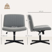 Chaise de Bureau Oraian pivotante basculante siège large gris