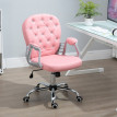 Chaise de Bureau Falveier ergonomique pivotante similicuir rose