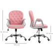 Chaise de Bureau Falveier ergonomique pivotante similicuir rose