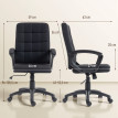 Chaise de bureau Veral pivotante réglable en lin synthétique noir