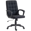 Chaise de bureau Veral pivotante réglable en lin synthétique noir
