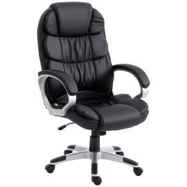 Torum Chaise de Bureau Ergonomique Pivotante Cuir PU Noir