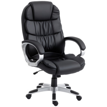 Torum Chaise de Bureau Ergonomique Pivotante Cuir PU Noir