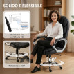 Torum Chaise de Bureau Ergonomique Pivotante Cuir PU Noir