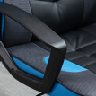 Fauteuil de gaming Vilroier chaise de bureau ergonomique pivotante noir bleu