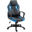 Fauteuil de gaming Vilroier chaise de bureau ergonomique pivotante noir bleu