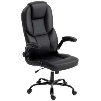 Camine Chaise de bureau pivotante basculante accoudoirs relevables noir