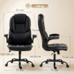 Camine Chaise de bureau pivotante basculante accoudoirs relevables noir